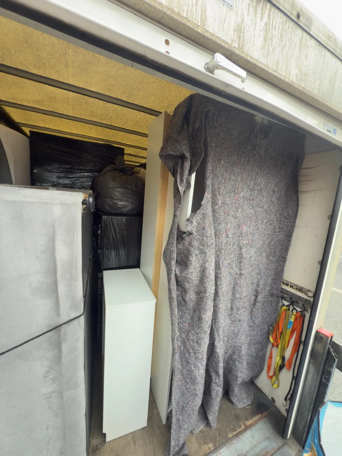 The interior of a removal van